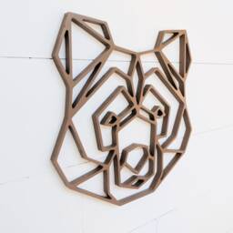 Geometric Bear Head Wall Decor - Woodland Nursery Art Animal Minimalist Adventure Boys Room - thumbnail 3