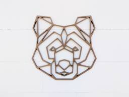 Geometric Bear Head Wall Decor - Woodland Nursery Art Animal Minimalist Adventure Boys Room - thumbnail 1