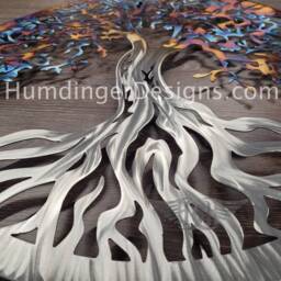 Metal Wall Art Stainless Steel Tree Of Life Decor 11Th Anniversary - thumbnail 2