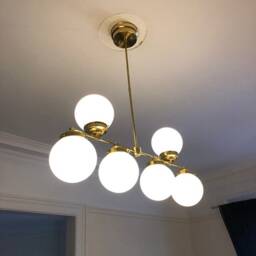 Rivage Modern 6 Light in Globe Sputnik Mid Century Industrial Chandelier - thumbnail 4