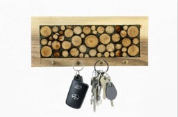 Walnut Wood Key Holder With Brass Hooks Handmade Rustic Organizer