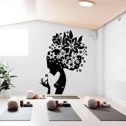Floral Woman Vinyl Wall Art, Decal, Sticker, Transfer, Mural, Decor, Rent Friendly, Interior, Exterior, Full - 0434 - thumbnail 1