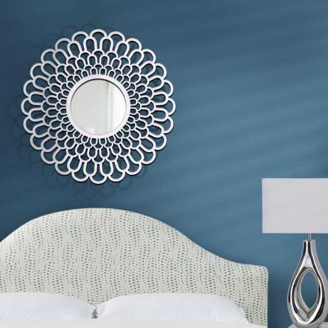 Daffodil Wall Mirror Openwork Birch Wood Frame, 24 In - image 1