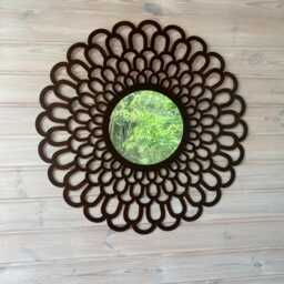 Daffodil Wall Mirror Openwork Birch Wood Frame, 24 In - thumbnail 3