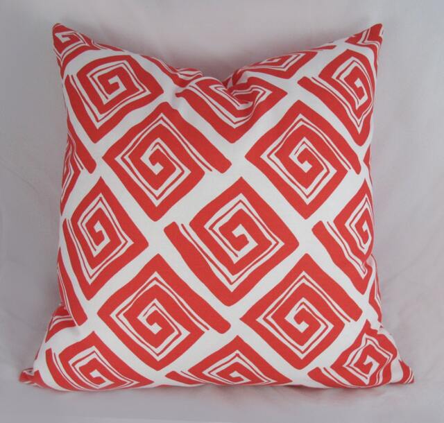Decorative Pillow Cushion Cover - Accent Throw Coral Red - image 1
