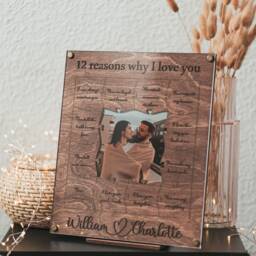 Personilized Gift For Him Her Valentines Day Decor Boyfriend Couple Picture Frame Photo Men - thumbnail 1