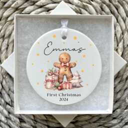 Personalised First Christmas Bauble - Ornament -Babys First Baby Xmas Tree Decoration- Secret Santa - thumbnail 1