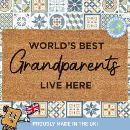 Personalized Grandparents Welcome Doormat, World's Best Live Here, Day Gift, Mothers & Fathers Gift - thumbnail 1