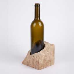 Handmade Travertine Wine Bottle Holder Unique Rack - thumbnail 3