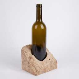 Handmade Travertine Wine Bottle Holder Unique Rack - thumbnail 2