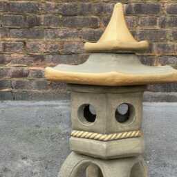 Unique Concrete Pagoda Sculpture Oriental Garden Lantern Ornament Stone Figure Cement Japanese Statue Outdoor Zen Art - thumbnail 2