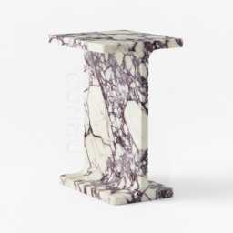 Luxury Side Table - Calacatta Viola Marble Modern Minimalist Design Perfect For Living Room Or Bedroom Nightstand & Bedside - thumbnail 2