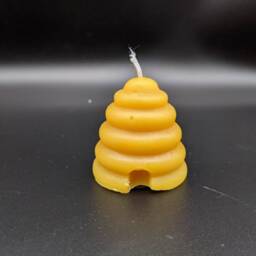 Beeswax Candles, Fun Beehive Candles, Skep Candle, Beehive Candle - Single 100% Pure - thumbnail 2