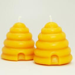 Beeswax Candles, Fun Beehive Candles, Skep Candle, Beehive Candle - Single 100% Pure - thumbnail 3