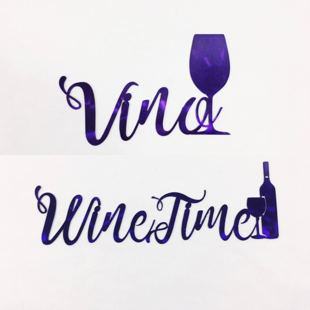 Vino Or Wine Time Metal Wall Art Sign Powder Coat Finish - image 1
