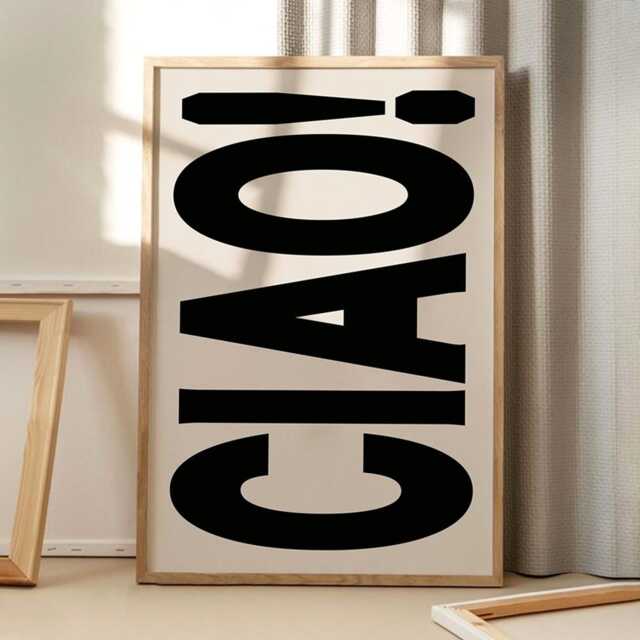 Ciaoblack Typography Art Canvas Poster, Trendy Wall Art, Apartment Aesthetic Decor, Retro Home Printed Gift - image 1