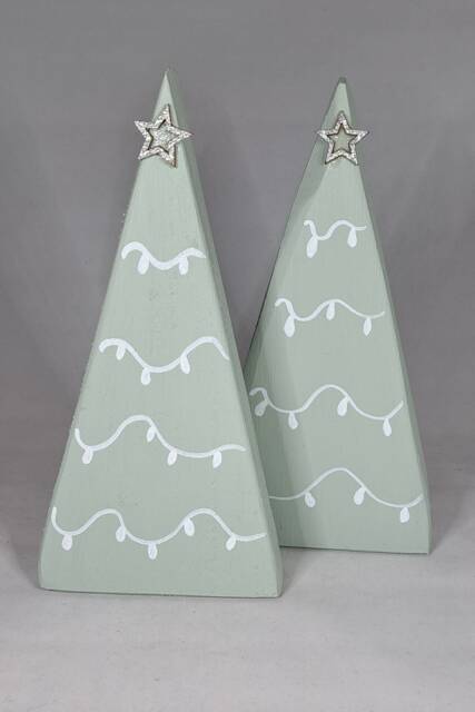 Wooden Christmas Tree - Hand Painted Ornament Unique Decor Gift Decoration - image 1