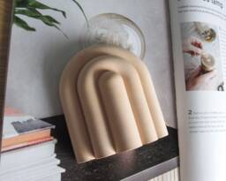 Arch Concrete Bookends Modern Bookshelf Decor Book Holder, Decorative Unique Arch Bookend Nursery Lovers Gift Minimalist - thumbnail 1