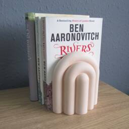 Arch Concrete Bookends Modern Bookshelf Decor Book Holder, Decorative Unique Arch Bookend Nursery Lovers Gift Minimalist - thumbnail 2