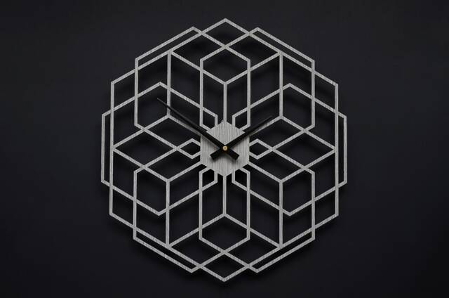 Large Wall Clock - Minimalist Decor Light Grey Modern Gift Idea Above Fireplace Handmade Wood Clocks For - image 1