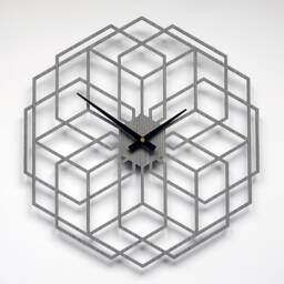 Large Wall Clock - Minimalist Decor Light Grey Modern Gift Idea Above Fireplace Handmade Wood Clocks For - thumbnail 2
