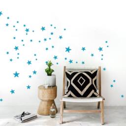 Wall Sticker Stars, Set Of 90 Mixed Sized White Star Decals, Gold Stickers, Kids-Room Bed & Playroom - thumbnail 4