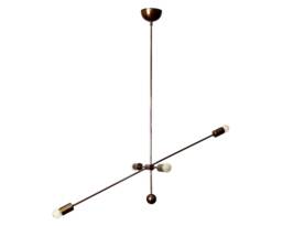 Modern Brass Ceiling Light Lamp Libra Ii Pendant , Minimalist Handmade Highwire Hallway Entrance Inscapes Design - thumbnail 1