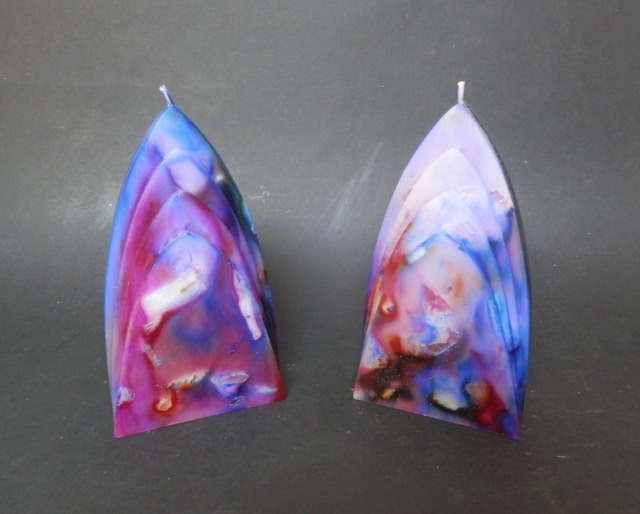 Handmade Candles, Decorative Unusual Striking Marbled Candles - image 1