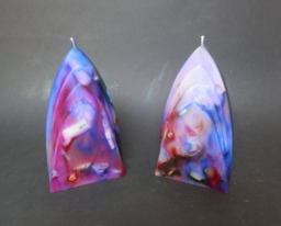 Handmade Candles, Decorative Unusual Striking Marbled Candles - thumbnail 1