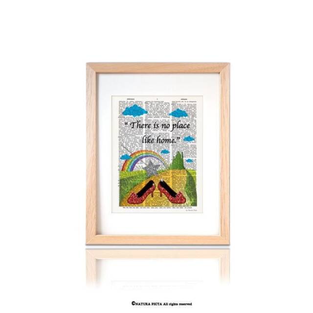 Wizard Of Oz Art Print Dorothy Ruby Red Shoes, Home Quote - image 1