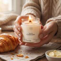 Buttery Croissant Candle, Scented Soy Wax, Luxury Bakery Candle Gift - thumbnail 2