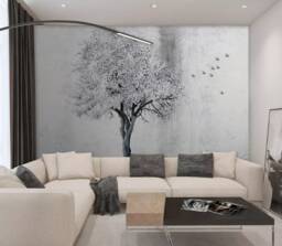 3D Tree Wallpaper, Bird Wall Mural, Peel & Stick, Removable Wallpaper - thumbnail 1
