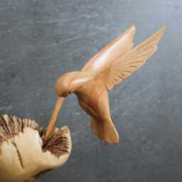 Handmade Hummingbird Figurine Birds On A Tree Sculpture 9 - thumbnail 4