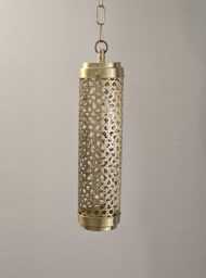 Moroccan Brass Pendant Light in Cylinder Shape - thumbnail 1