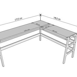 L Shaped Desk, Wooden Desk, Modern Scandinavian Desk Wooden, Minimalist For Computer, Home Office, Decor - thumbnail 4