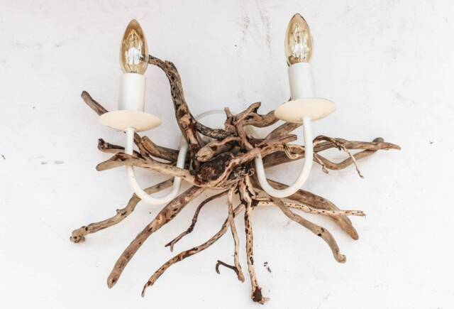 Driftwood Wall Light Beach House Rustic Lighting, Seaside D??cor - image 1