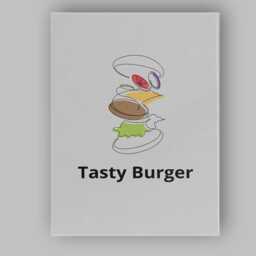 Minimalist Abstract Burger Ingredients Line Art Canvas Wall Print Decor Picture Ready To Hang - thumbnail 1