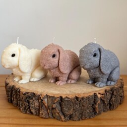 Lop Eared Rabbit Candle - 100% Soy Wax, Hand-Poured, Vegan-Friendly & Eco-Friendly, Gift - thumbnail 2
