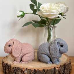 Lop Eared Rabbit Candle - 100% Soy Wax, Hand-Poured, Vegan-Friendly & Eco-Friendly, Gift - thumbnail 3