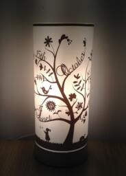 Personalised Family Tree Lamp Frosted Glass Bedside Table Lamp
