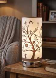 Personalised Family Tree Lamp Frosted Glass Bedside Table Lamp