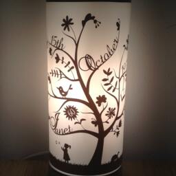 Personalised Family Tree Lamp Frosted Glass Bedside Table Lamp - thumbnail 2