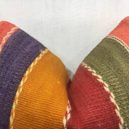 Vintage Turkish Kilim Pillow Cover, 20x20 Sofa Cushion - thumbnail 2