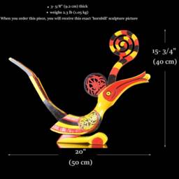Borneo Hornbill Bird Sculpture Tribal Iban Kenyalang Effigy - thumbnail 4