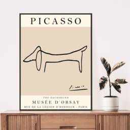 Picasso Poster Line Art Posters, The Dachshund, Choose A Colour, Gallery Quality Art, Vintage Minimalist Poster, Print, Ideal Gift - thumbnail 3
