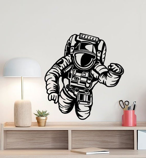 Astronaut Wall Decal Can Add The Name Spaceman Poster Kids Room Sign Gift Playroom Vinyl Sticker Space Decor Art 906 - image 1