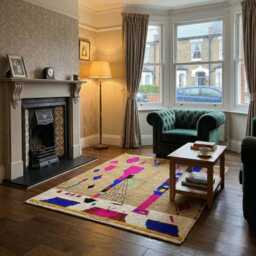 Handmade Moroccan Rug - Tan Pink Tribal Wool Carpet Abstract Geometric Boho Area - thumbnail 3
