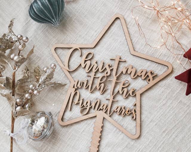Personalised Christmas Star Tree Topper - Decoration Ornament - image 1