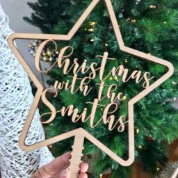 Personalised Christmas Star Tree Topper - Decoration Ornament - thumbnail 2