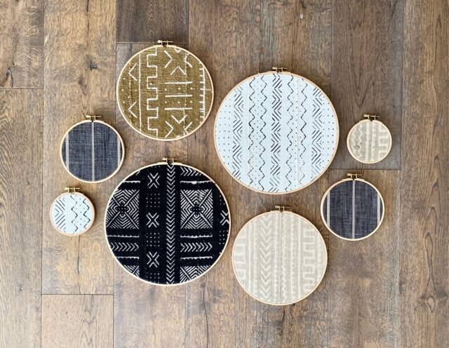 Mudcloth Gallery Wall Hanging Decor - 8 Piece Set